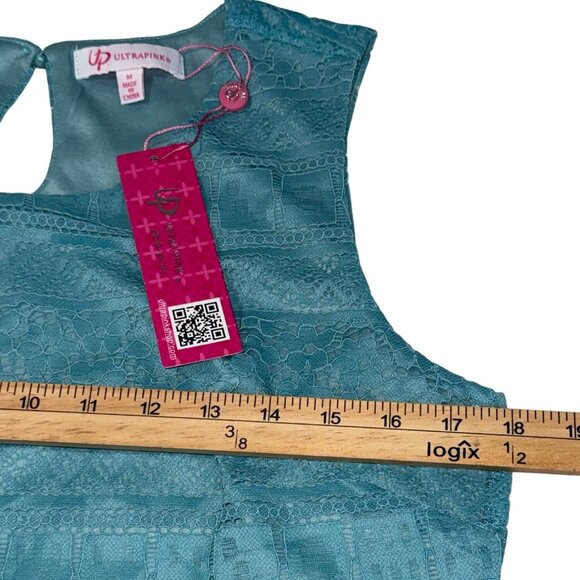 Ultrapink Womens Sleeveless Lace Dress Teal Size M - Picture 6 of 7